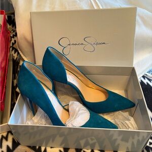 Jessica Simpson Blue Suede Heels